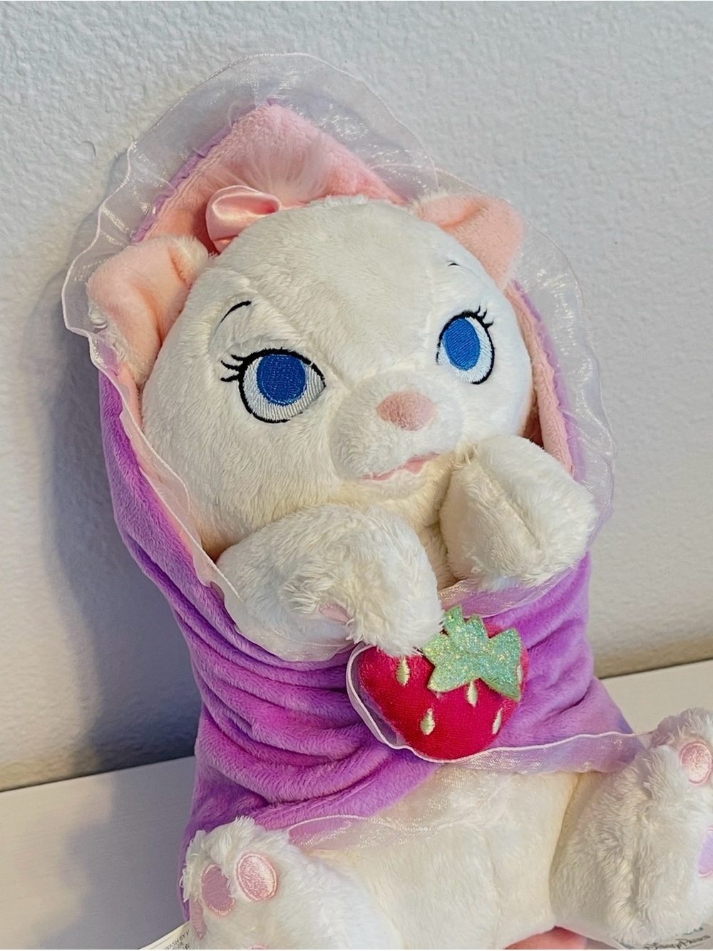 Disney Parks Babies Marie Aristocats Kitten W/Blanket Swaddled Plush Stuffed Cat
